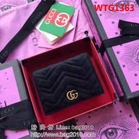 GUCCI古馳 歐洲正品原單 天鵝絨GG marmont小卡包 466492 黑色天鵝絨 WTG1363