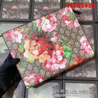 GUCCI古馳 爆款 天竺葵花 GG織帶 大氣手拿包 430268 紅花PVC WTG1416