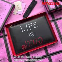 GUCCI古馳 最新款 街頭藝術印花 真皮大號手拿包 445597 黑全皮 WTG1561