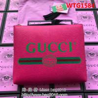 GUCCI古馳 歐洲正品原單 2018早春新款 絲印標緻手包 500981 桃紅全皮 WTG1584