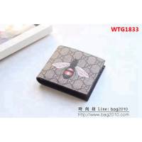 GUCCI古馳 經典款 G家蜜蜂圖案 雙折皮夾 138042 WTG1833
