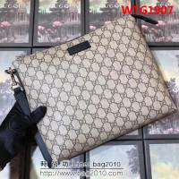 GUCCI古馳 專櫃最新上新 頂級原單 百搭款 男士手拿包 523293 啡膠 WTG1907