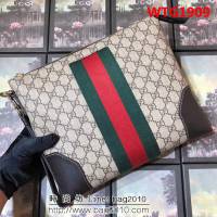 GUCCI古馳 專櫃最新上新 頂級原單 百搭款 男士手拿包 523603 啡膠 WTG1909