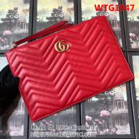 GUCCI古馳 人形紋 小牛皮 時尚女士手拿包 476440 大紅全皮 WTG1947