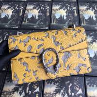 Gucci包 古馳新款女包 Gucci酒神包 400249黃蔓藤 Gucci鏈條斜挎女包 Gucci肩背包  gdj1016