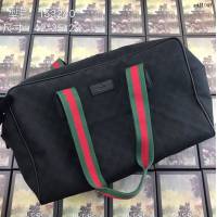Gucci包 古馳2020新款 火爆款布配皮專櫃同款旅行袋 Gucci手提包 153240克色  gdj1047