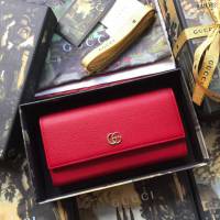 Gucci包 古馳新款錢包 Gucci翻蓋女錢包 牛皮系列 410100 pvc棕皮  gdj1187