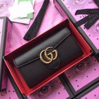 Gucci包 古馳新款女包 Gucci斜跨女包 Gucci鏈條包 570145黑皮  gdj1198