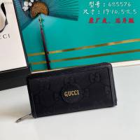 Gucci古馳包包 G家新款錢包 款號:625576 古奇黑色原廠皮晶片版男士拉鏈長錢包  gdj1310