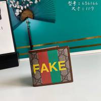 Gucci古馳包包 G家新款錢包 款號:636166 古奇FAKE系列男士短夾錢包  gdj1313