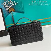 Gucci古馳包包 G家新款錢包 款號:395474  古奇克壓皮男士大號錢包 手拿包  gdj1369