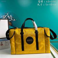 Gucci古馳包包 G家新款旅行袋 630350 古奇男士手提肩背旅行包 黃布 gdj1418
