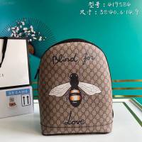 Gucci古馳包包 G家新款雙肩包 419584 古奇蜜蜂刺繡男士雙肩背包 gdj1420