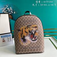 Gucci古馳包包 G家新款雙肩包 419584 古奇虎刺繡男士雙肩背包 gdj1421
