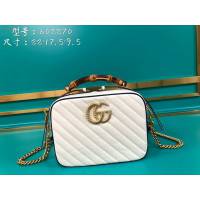 Gucci古馳包包 G家新款女包 602270 古奇白色全皮女士手提肩背包 Gucci竹節包 gdj1471