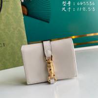 Gucci原厂皮包包 古驰女士三折短夹钱包 Gucci马衔扣零钱包 645536  gdj1500