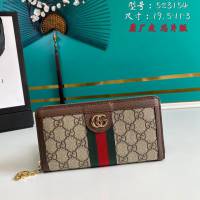 Gucci原厂皮包包 古驰男女拉链款织带GG印花长钱包 Gucci长夹 523154  gdj1522