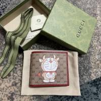 Gucci原厂皮包包 古驰男女同款哆啦A梦牛角联名系列卡包 Gucci折叠短夹零钱包 654498  gdj1584