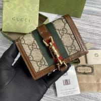 Gucci原厂皮包包 古驰jackie 1961双G字母卡包 Gucci折叠短夹零钱包 645536  gdj1588