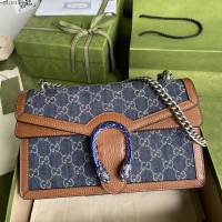 Gucci专柜新款女包, 古驰丹宁系列中号酒神包 Gucci单肩斜挎包 400249  gdj1615