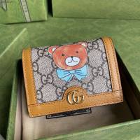 Gucci专柜新款女包, 古驰泰迪熊翻盖式钱包 Gucci短夹 654541  gdj1625