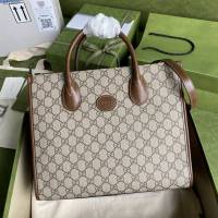 Gucci男女同款包 古驰GG Supreme小号tote托特包购物袋 Gucci手提肩背斜挎包 659983  gdj1627