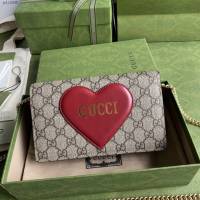 Gucci原厂皮包包 古驰爱心翻盖链条包 Gucci单肩斜挎包 648948  gdj1645