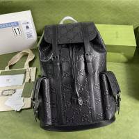 Gucci男包 古驰GG压花翻盖双肩包 Gucci翻盖抽绳后背包 625770  gdj1672