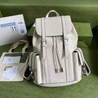Gucci男包 古驰GG压花翻盖双肩包 Gucci翻盖抽绳后背包 625770  gdj1673
