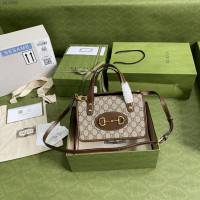 Gucci专柜新款女包, 古驰迷你马衔扣印花手袋 Gucci手提肩背斜挎包 645453  gdj1681