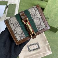 Gucci专柜新款女包, 古驰jackie 1961小巧卡包 Gucci短夹零钱包 645536  gdj1704