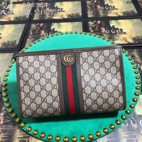Gucci包 古馳手包 598234啡pvc Gucci新款手拿包  gudj1153