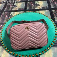 Gucci包 古馳女包 523380紅色 Marmont系列腰包 多功能胸包 Gucci手包 Gucci單肩包  gudj1158