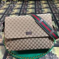 Gucci包 古馳男包 201761啡色 G家新款斜挎包 Gucci男單肩包  gudj1264