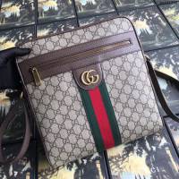 Gucci包 古馳男包 547934pvc啡皮 GUCCI新款男士單肩斜挎包  gudj1383