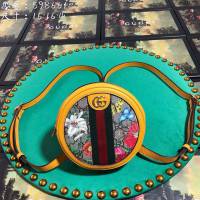 Gucci包 古馳女包 598661 花料/黃皮 Gucci新款圓形小背包 Gucci迷你雙肩包  gudj1396