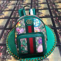 Gucci包 古馳女包 547965 花膠/綠皮 gucci雙肩女包 gucci後背包  gudj1400