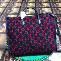 Gucci包 古馳女包 598169藍絨 Gucci新款購物包 Gucci手提肩背女包  gudj1415