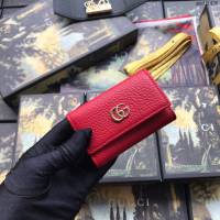 Gucci包 古馳女包 456118 大紅全皮 Gucci鑰匙包  gudj1436