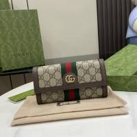 Gucci專櫃古馳最新款Ophidia系列GG長款錢包 jh1978型號：523153