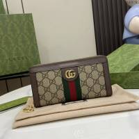 Gucci專櫃古馳最新款Ophidia系列GG全拉鏈式錢包 jh1979型號：523154
