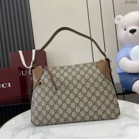 Gucci專櫃古馳最新款購物袋GG圖案條紋織大號肩背包 jh1985型號：815216