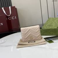 Gucci專櫃古馳最新款Marmont系列絎縫卡包 jh2000型號：466492