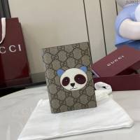 Gucci專櫃古馳最新款飾熊貓細節GG迷你錢包 jh2022型號：810072