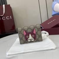 Gucci專櫃古馳最新款飾小紅貓細節GG迷你錢包 jh2025型號：818767