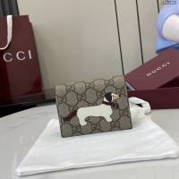 Gucci專櫃古馳最新款飾小狗細節GG迷你錢包 jh2028型號：818767