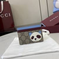 Gucci專櫃古馳最新款飾熊貓細節GG迷你錢包卡夾卡包 jh2034型號：818769