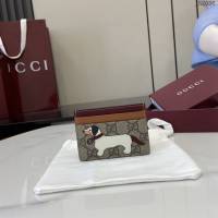 Gucci專櫃古馳最新款飾小狗細節GG迷你錢包卡夾卡包 jh2036型號：818769
