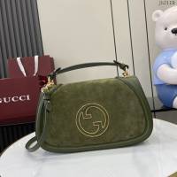 Gucci專櫃古馳最新款Blondie系列中號手提包磨砂原廠皮肩背女包 jh2119型號：815719