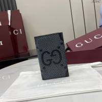 Gucci專櫃古馳最新款經典字母交織圖案男士錢包卡包 jh2647型號：739478